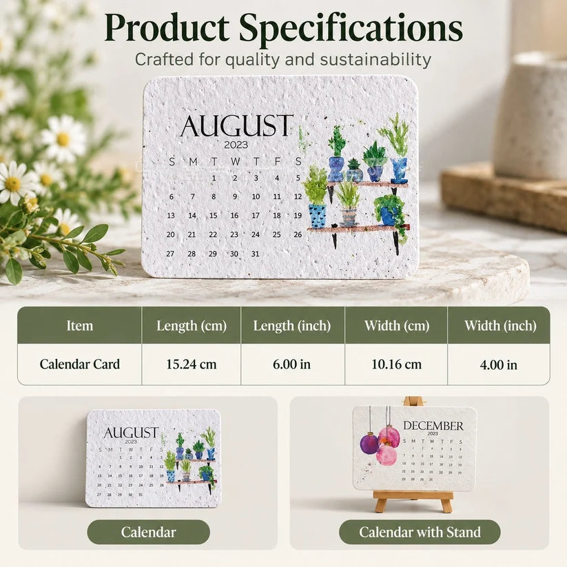 Eco-Friendly Plantable “Timeless” Seed Calendar 2027
