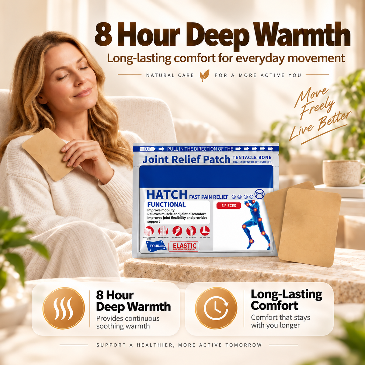 8-Hour Warming Joint Relief Patches
